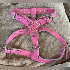 Adjustable Pink Studded Dog Harness